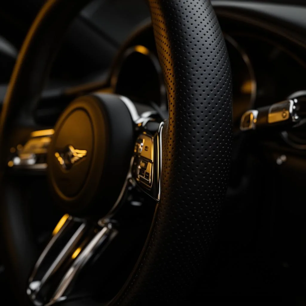 Perforated Nappa leather and chrome detail